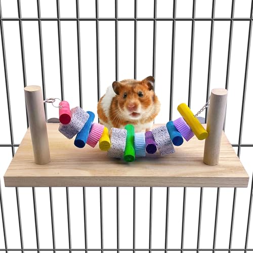 Tfwadmx Chinchilla Ledges Wood, Hamster Chew Toy Wood Platform Grinding Teeth Toys, Hamster Percy Ledges Wooden Standing Platform for Rat Rennmaus Meerschweinchen Chinchilla Papagei Streifenhörnchen von Tfwadmx