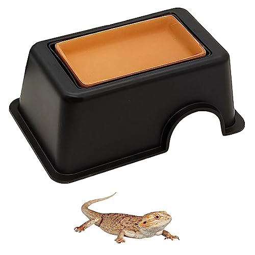 Tfwadmx Gecko-Versteckbox für Reptilien, erhöht die Luftfeuchtigkeit und Wasserversorgung, Komfortables Verbergen für kleine Reptilien, Eidechsen, Geckos, Spinnen, Schlangen, Schildkröten, Amphibien. von Tfwadmx