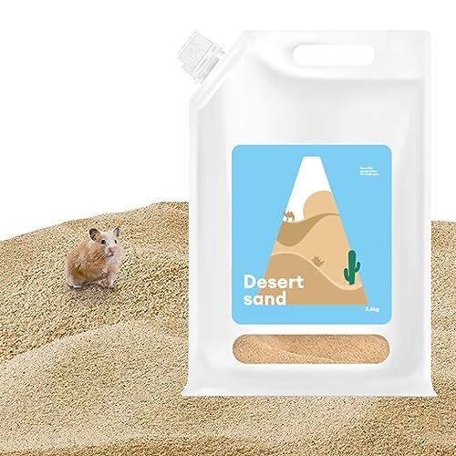 Tfwadmx Hamster Desert Badesand 2,5 kg Kleintiere Staubfrei Badesand Rennmäuse Reinigung Töpfchen Sand für Chinchilla Ratten (grober Sand) von Tfwadmx