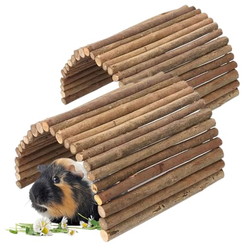 Tfwadmx Hamsterbrücke aus Holz, extra groß – 2 Stück kleine Tiere, biegsame Brücke, Tunnel, Hütte, Versteck Leiter, Versteck Klettern Kauspielzeug für Rennmäuse, Meerschweinchen, Chinchilla, von Tfwadmx