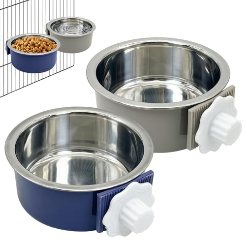 Tfwadmx Hundenapf für Katzen, abnehmbarer Edelstahl-Futterspender zum Aufhängen von Futter und Wasser, mit Reinigungsset für Haustiere, Welpen, Vögel, Ratten, Meerschweinchen, Kaninchen, Kaninchen von Tfwadmx