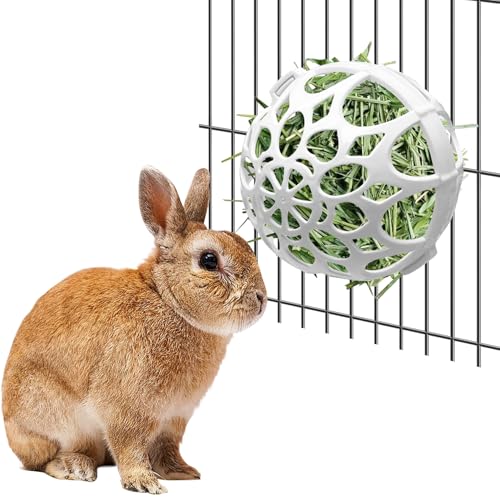 Tfwadmx Kaninchen Heu Feeder Gras Spielen Heuball Kauspielzeug Kunststoff Futter und Gras Rahmen Schalen Kleintiere Heukrippe Spender mit Schrauben für Hamster Rennmäuse Chinchillas Meerschweinchen von Tfwadmx