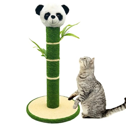 Tfwadmx Katzenkratzbaum 58,4 cm hoch Katzenkratzbaum mit Sisalseil Natursisal Katzenschaber mit 3D Bambusblättern Panda Form Kratzbäume für Indoor Katzen und Kätzchen von Tfwadmx