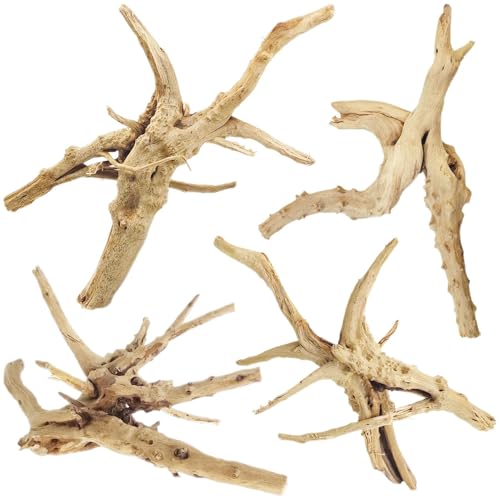 Tfwadmx Natürliches Treibholz für Aquarium, 15,2–20,3 cm, 4 Stück, Holz, Aquarium-Dekorationen, Aquarium, Reptilien, Baumzweige, verschiedene Spinnenzweige von Tfwadmx