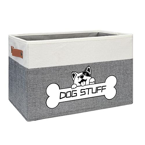 Thankspaw Faltbare Hundespielzeugbox, Stoff-Hundespielzeugkorb, faltbarer Organizer, Heimdekor-Mülleimer mit Griff, faltbare Spielzeugbox, Kleidung, Kauspielzeug und Zubehör von Thankspaw