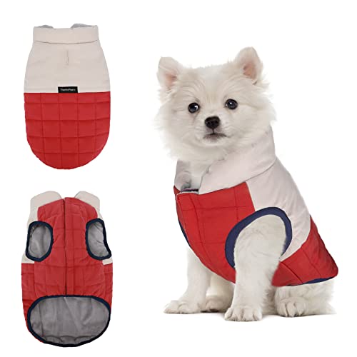 Thankspaw Hund Wintermantel Stilvolle Hundeweste Extra warme Hunde kaltes Wetter Jacke Weiche Bequeme Hundebekleidung für Winter für kleine mittelgroße Hunde (M, Rosa) von Thankspaw