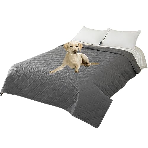 Thdsubb Bettdecke Für Hunde 100% wasserdichte Haustierdecken Hundedecke Matratzenschoner Für Haustier Tagesdecke (170x210cm,Diamant Grau) von Thdsubb