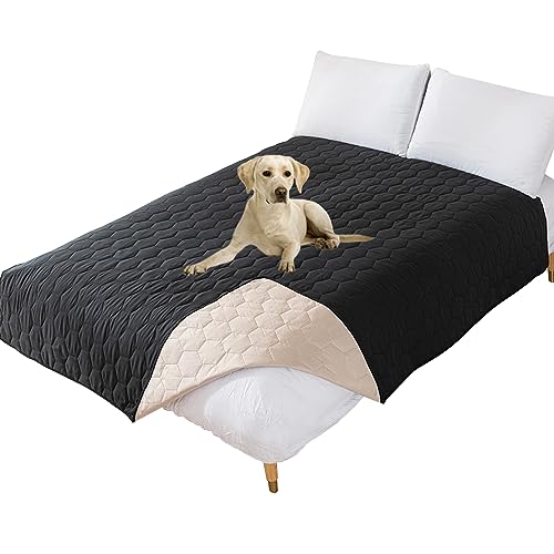 Thdsubb Bettdecke Für Hunde 100% wasserdichte Haustierdecken Hundedecke Matratzenschoner Für Haustier Tagesdecke (220x210cm,Wabe Schwarz) von Thdsubb