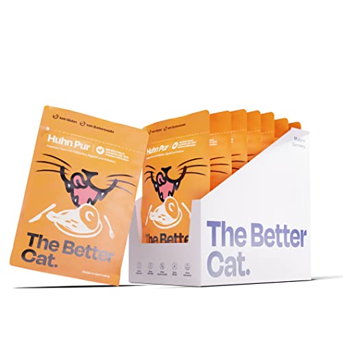 The Better Cat - Getreidefreies Nassfutter mit extra hohem Fleischanteil - Premium Katzenfutter ohne Getreide und ohne Zucker mit Präbiotika (Huhn) von The Better Cat