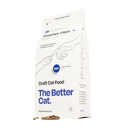 The Better Cat Super Premium Trockenfutter für Katzen | Getreidefreies Katzenfutter Trocken | Hoher Fleischanteil | Ohne Zucker | Mit Probiotika (1kg, Lachs) von The Better Cat