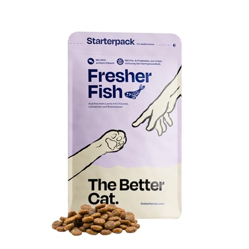 The Better Cat Super Premium Trockenfutter für Katzen | Getreidefreies Katzenfutter Trocken | Hoher Fleischanteil | Ohne Zucker | Mit Probiotika (400g, Lachs) von The Better Cat