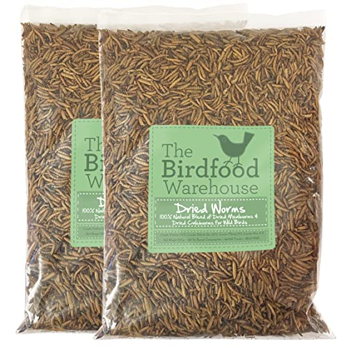 The Birdfood Warehouse Getrocknete Würmer – getrocknete Mehlwürmer & Kalziwurmmischung – Wildvogelfutter (10 l Nachfüllpackung) von The Birdfood Warehouse