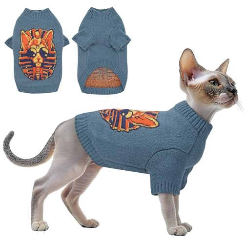 The Cat Ladies Sphynx Katzenpullover – bequemer und stilvoller Kitty-Pullover nur für Katzen – warmes Katzenbekleidungszubehör – Hemd für haarlose Katzen – Sphynx Katzenkleidung – Größe M von The Cat Ladies