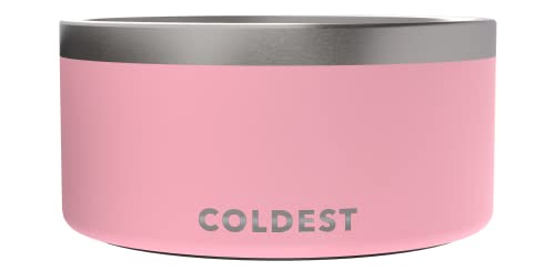 Coldest Hundenapf – Edelstahl, rutschfest, kein Auslaufen, rutschfest, aus Metall, isoliert, für Hunde, Katzen, Futternapf für Hunde, große, mittelgroße und kleine Rassen (590 ml, Cotton Candy Pink) von The Coldest Water