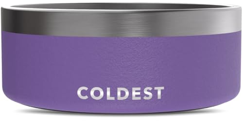 Coldest Hundenapf – Edelstahl, rutschfest, kein Auslaufen, rutschfest, aus Metall, isolierte Hundenäpfe, Katzen, Futternapf für Hunde, große, mittelgroße und kleine Rassen (1,8 l, Galaxy Purple) von The Coldest Water