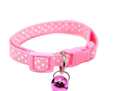 Hundehalsband mit Glöckchen, verstellbar, Cartoon-Muster, Pink, Hunde Halsbänder von The Crafty Owl