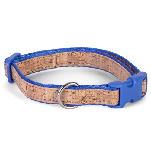 The Dodo Cork Dog Collar, Stripe, Size Large; Cork Material Collar for Dogs, Everyday Pet Apparel; Adjustable Snap Together, Pinch Release Buckle Collar von The Dodo