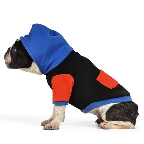 The Dodo Hunde-Kapuzenpullover, schwarzer Farbblock, Größe L, Alltagskleidung für Hunde, süßes Hunde-Sweatshirt, süße Kleidung für Hunde, The Dodo für Hunde-Kollektion von The Dodo