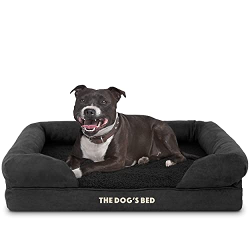 The Dog's Bed Hundebett, Schwarz Plüsch Orthopädisch Memory Foam Wasserdicht Hundebett Lindert Haustier Arthritis & Hüftdysplasie Schmerzen Therapeutisches & Stützendes Hundebett, Waschbare Bezüge von The Dog's Balls