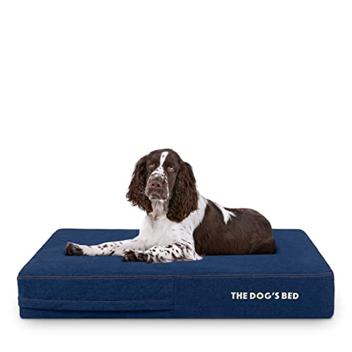 The Dog's Bed Orthopädisches Hundebett Groß Blau Denim Wasserdicht Memory Foam Hundebett von The Dog's Balls