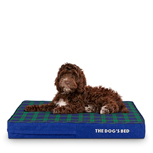 The Dog's Bed Orthopädisches Hundebett Medium Schwarz Uhr Tartan, Wasserdicht Memory Foam Hundebett von The Dog's Balls