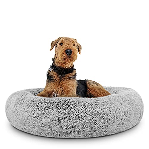 The Dog's Bed Sound Sleep Donut Hundebett, groß, silbergrau, abnehmbarer Bezug, beruhigendes Nestbett von The Dog's Balls