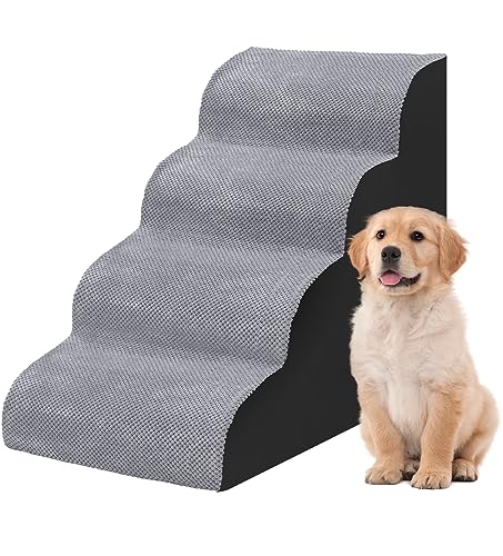 The Fellie Hundetreppe für Bett/Sofa, Hundetreppe mit waschbarem Bezug, rutschfeste Hundetreppe für kleine Hunde Katzen, Hunderampe für Hochbettsofa, am besten für verletzte Hunde, ältere Hunde, von The Fellie