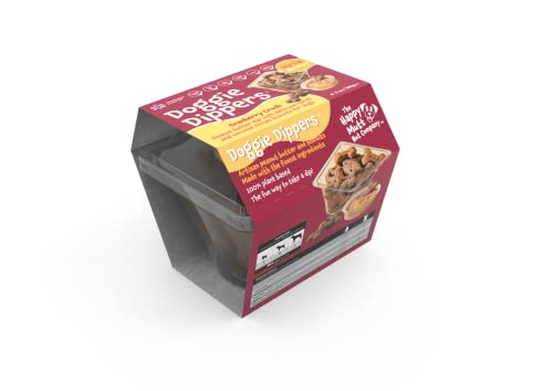 Doggie Dippers™ Pot - Cranberry - Are a World-First Interactive Dog Treat. Blending Gluten and Wheat Free Carob and Coconut Biscuits with Our Carob Flavoured Peanut Butter von The Happy Mutt Nut Company