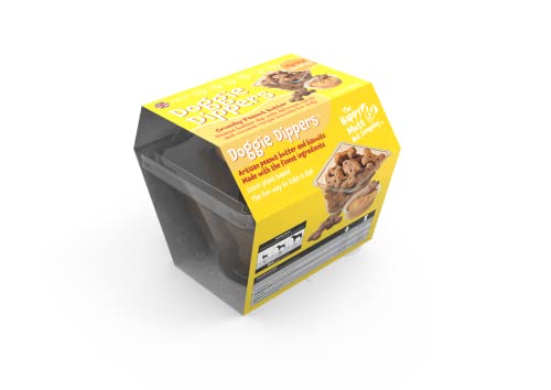 Doggie Dippers™ Pot - Crunchy Peanut Butter - Are a World-First Interactive Dog Treat. Blending Gluten and Wheat Free Carob and Coconut Biscuits with Our Carob Flavoured Peanut Butter von The Happy Mutt Nut Company