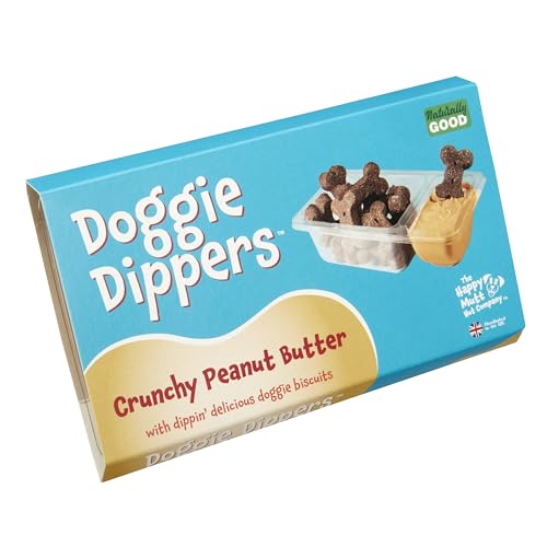 Doggie Dippers™ Tray - Crunchy Peanut Butter - Are a World-First Interactive Dog Treat. Blending Gluten and Wheat Free Carob and Coconut Biscuits with Our Carob Flavoured Peanut Butter von The Happy Mutt Nut Company