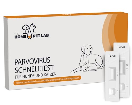 The Home Pet Lab 2 x Parvo Schnelltest Hund & Katze - Parvovirus-Test zuverlässig bei Katzenseuche Verdacht (CPV,FPV) - Für Hunde & Katzen bei Parvovirose (2 x Test) von The Home Pet Lab