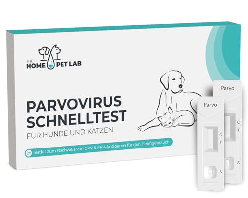 The Home Pet Lab 2 x Parvo Schnelltest Hund & Katze - Parvovirus-Test zuverlässig bei Katzenseuche Verdacht (CPV,FPV) - Für Hunde & Katzen bei Parvovirose (2 x Test) von The Home Pet Lab