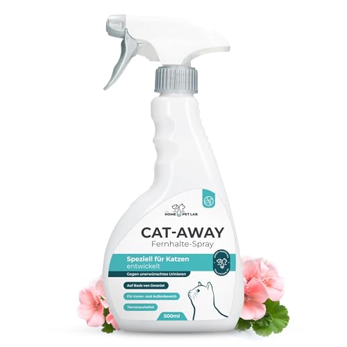 The Home Pet Lab Katzenabwehrspray Cat-Away gegen Urinieren & Kratzen - 500 ml - Fernhaltespray Katze für Innen und Außen - Katzen Schreck zur effektiven Katzenabwehr auf Geraniol-Basis von The Home Pet Lab