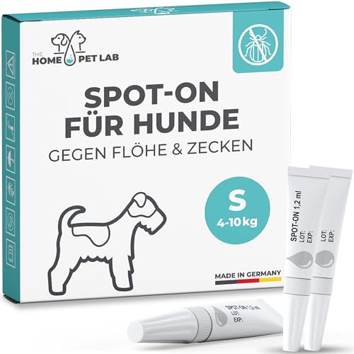 The Home Pet Lab Spot On Zecken- und Floh Schutz für Hunde (S: 4-10 kg), Effektiver Zeckenschutz für den Hund, 3 Monate Langzeitwirkung gegen Zecken von The Home Pet Lab