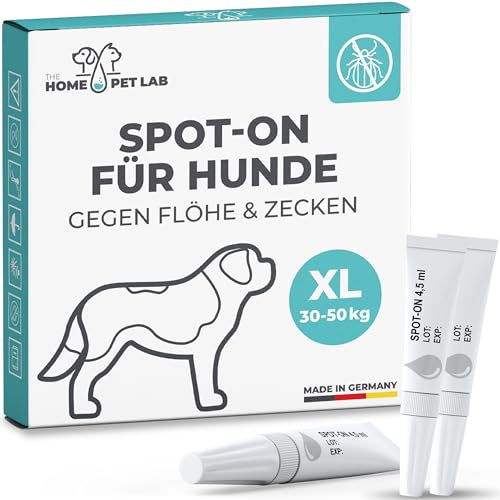 The Home Pet Lab Spot On Zecken- und Floh Schutz für Hunde (XL: 30-50 kg), Effektiver Zeckenschutz für den Hund, 3 Monate Langzeitwirkung gegen Zecken von The Home Pet Lab