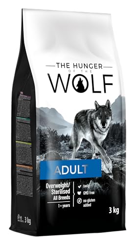 The Hunger of the Wolf Hundefutter für ausgewachsene übergewichtige oder sterilisierte Hunde aller Rassen, Trockenfutter mit Huhn Light Formula - 3 kg von Caseeto