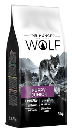 The Hunger of the Wolf Hundefutter für Welpen und Junghunde aller Rassen, Fein zubereitetes Trockenfutter mit Lamm und Reis - 3 kg von The Hunger of the Wolf