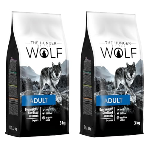 The Hunger of the Wolf Hundefutter für ausgewachsene übergewichtige oder sterilisierte Hunde Aller Rassen, Trockenfutter mit Huhn Light Formula - 3 kg (Packung mit 2) von The Hunger of the Wolf