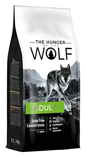 The Hunger of the Wolf Trockenes Hundefutter für erwachsene Hunde, ohne Getreide mit Lamm und Kartoffeln, alle Rassen, delikate Formel, 3 kg von The Hunger of the Wolf