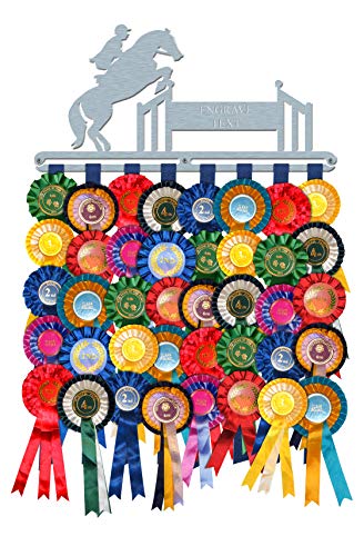 The Medal Hanger Shop Showjumping Rosettenaufhänger aus gebürstetem Edelstahl, hergestellt in Großbritannien von The Medal Hanger Shop