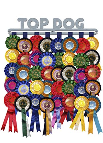 Rosetten-Aufhänger "Top Dog", aus gebürstetem Edelstahl, hergestellt in Großbritannien von The Medal Hanger Shop