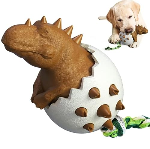Pawfect Hundespielzeug zum Zahnen, langlebiges Gummi-Kauspielzeug für aggressive Kauer, interaktives Hundespielzeug mit Seil (Braun) von The Pawfect Dog