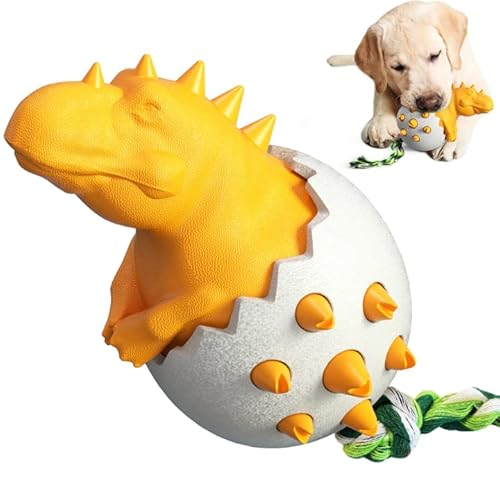 Pawfect Hundespielzeug zum Zahnen, langlebiges Gummi-Kauspielzeug für aggressive Kauer, interaktives Hundespielzeug mit Seil (Orange) von The Pawfect Dog