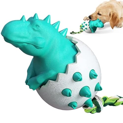 Pawfect Hundespielzeug zum Zahnen, langlebiges Gummi-Kauspielzeug für aggressive Kauer, interaktives Hundespielzeug mit Seil (blau) von The Pawfect Dog