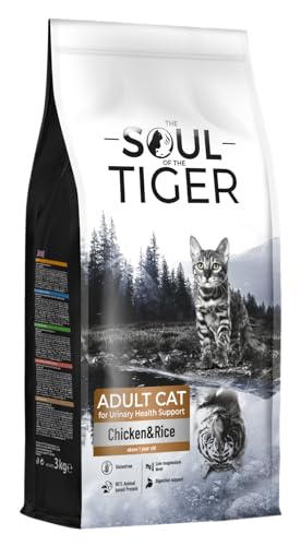 The Soul of the Tiger - Trockenfutter für ausgewachsene Katzen mit Huhn und Reis zur Unterstützung der Gesundheit der Harnwege, 3 kg von The Soul of the Tiger