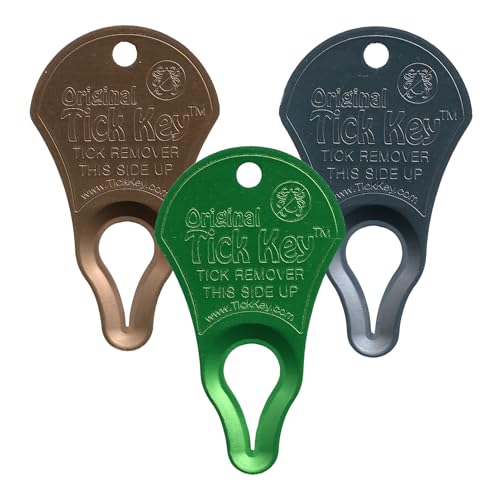 Tick Key Products, LLC Das Original Zecken-Entfernungsgerät – tragbares, sicheres und hocheffektives Werkzeug zum Entfernen von Zecken, 3 Stück, Earth von The Tick Key