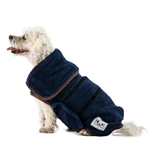 XXS Hundebademantel von The Wagging Tailor® - Bademantel Hund, Hunde Handtuch für Spaß nasse Spaziergänge - Hund Bademantel - 25-30 cm Rückenlänge von The Wagging Tailor
