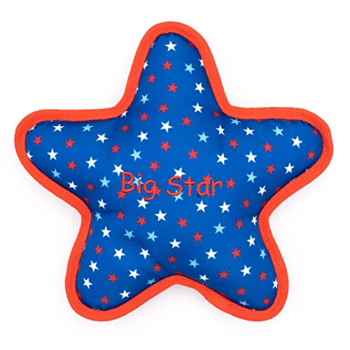 The Worthy Dog Tough Patriotic Star Kauspielzeug Rot/Weiß/Blau, lustiges Apportierspiel mit Quietscher für Hunde, langlebiges Material für aktive Hunde, klein von The Worthy Dog