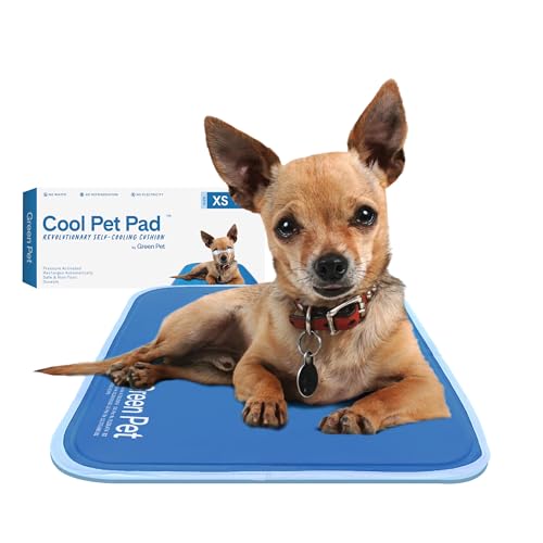 The Green Pet Shop Cool Pet Pad – Extra Klein Blau – Selbstkühlende Druckaktivierte Matte für Hunde & Katzen von 0-3,6 kg – Ungiftiges Gel, kein Wasser erforderlich von TheGreenPetShop