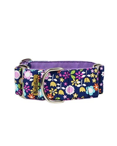 ThePetLover Martingale Hundehalsband mit Blumen, Größe S, Mehrfarbig und lila von ThePetLover